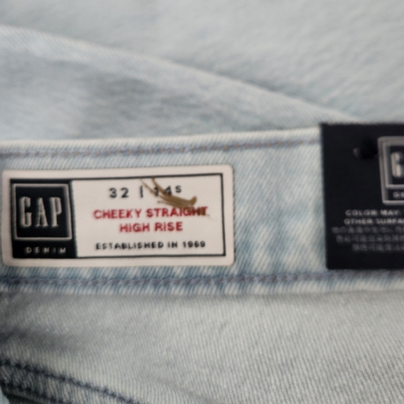 GAP Cheeky Straight High-rise Raw Edge Hem Jeans Denim Size 32/14S W-655 - Picture 7 of 9
